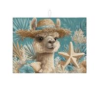 Tappetino scolapiatti in alpaca per bancone della cucina, in stile spiaggia costiera, assorbente, tappetino scolapiatti in microfibra oceano estivo per proteggere il bancone della cucina, 45,7 x 61 cm