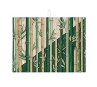 Tappetino scolapiatti in bambù per bancone della cucina, tappetino assorbente verde naturale, tappetino scolapiatti tropicale moderno in microfibra per bancone della cucina, protezione da bar, 45 x 61