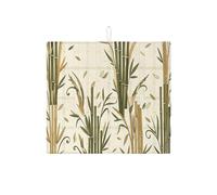 Tappetino scolapiatti in bambù per bancone della cucina, tappetino assorbente verde, tappetino scolapiatti moderno ispirato alla natura, in microfibra, per decorazione della cucina, 40,6 x 45,7 cm