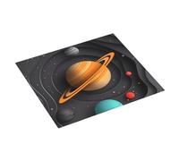 Tappetino scolapiatti in carta con sistema solare, 40,6 x 45,7 cm, assorbente per bancone della cucina, tappetino scolapiatti natalizio con anello per appendere