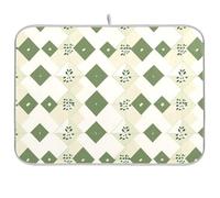 Tappetino scolapiatti in eucalipto verde bianco tappetino scolapiatti per cucina tappetino sotto scolapiatti gadget da cucina resistente al calore 16 x 18