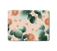 Tappetino scolapiatti in gomma assorbente con foglie di eucalipto e arancia, tappetino scolapiatti per cucina, tappetino scolapiatti in pelle PU floreale primaverile per bar 45,7 x 61 cm