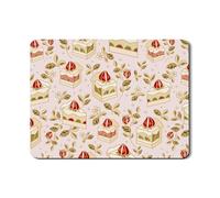 Tappetino scolapiatti in gomma assorbente floreale per torta a forma di fragola, tappetino scolapiatti in pelle PU per bar 45,7 x 61 cm