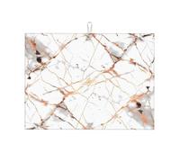 Tappetino scolapiatti in marmo bianco, linea dorata, tappetino assorbente per scolapiatti per bancone della cucina, tappetino antiscivolo per scolapiatti 45,7 x 61 cm
