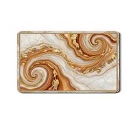 Tappetino scolapiatti in marmo per bancone della cucina, tappetino scolapiatti in gomma assorbente astratta oro e beige, tappetino scolapiatti moderno chic in pelle PU, 30,5 x 50,8 cm