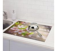 Tappetino scolapiatti in microfibra assorbente per bancone della cucina, con motivo primaverile e floreale, reversibile, lavabile, 45,7 x 61 cm, per decorare la casa, la cucina, la sala da pranzo