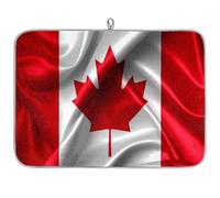 Tappetino scolapiatti in microfibra con bandiera del Canada, assorbente, scolapiatti per cucina, cucchiaio, piatto di vetro, 40,6 x 45,7 cm