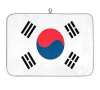 Tappetino scolapiatti in microfibra con bandiera della Corea del Sud, assorbente, scolapiatti per cucina, cucchiaio, piatto di vetro, 45,7 x 60,9 cm