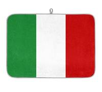 Tappetino scolapiatti in microfibra con bandiera italiana, assorbente, scolapiatti per cucina, cucchiaio, piatto di vetro, 40,6 x 45,7 cm
