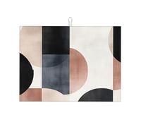 Tappetino scolapiatti in microfibra con diagramma circolare astratto, riutilizzabile, lavabile, per accessori da cucina, 45,7 x 61 cm
