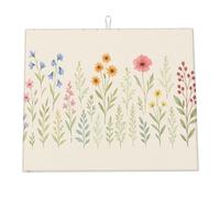 Tappetino scolapiatti in microfibra con motivo a fiori di campo ad acquerello, per il bancone della cucina, assorbente, ad asciugatura rapida, indispensabile per la cucina, 16x18 pollici