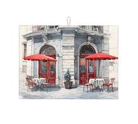 Tappetino scolapiatti in microfibra con motivo acquerello e street art, 18x24 cm, assorbente, per lavello da cucina, per accessori da cucina