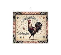 Tappetino scolapiatti in microfibra con motivo gallo rosso, per feste festive, assorbente, per il giorno dell'indipendenza, decorazione della cucina, 40,6 x 45,7 cm