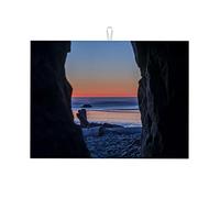 Tappetino scolapiatti in microfibra con motivo "Grotte" per piatti da cucina, lavabile in lavatrice, piccolo, 16 x 18 pollici