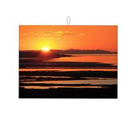 Tappetino scolapiatti in microfibra con paesaggi, tramonto e notte, grande, morbido, 18 x 24 pollici