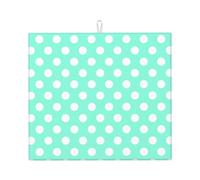 Tappetino scolapiatti in microfibra con stampa a pois, per bancone della cucina, lavabile in lavatrice, super assorbente, 40,6 x 45,7 cm