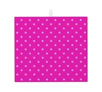 Tappetino scolapiatti in microfibra con stampa a pois rosa acceso per bancone della cucina, lavabile in lavatrice, tappetino per scolapiatti super assorbente, 40,6 x 45,7 cm