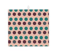 Tappetino scolapiatti in microfibra con stampa Boho Polka Do D, per bancone della cucina, lavabile in lavatrice, super assorbente, 40,6 x 45,7 cm
