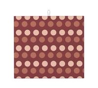Tappetino scolapiatti in microfibra con stampa Boho Polka Do E, per bancone della cucina, lavabile in lavatrice, super assorbente, 40,6 x 45,7 cm