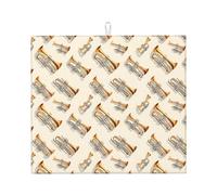 Tappetino scolapiatti in microfibra con stampa classica di tromba, per bancone della cucina, lavabile in lavatrice, super assorbente, 40,6 x 45,7 cm