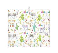 Tappetino scolapiatti in microfibra con stampa di alpaca, lama cactus, bandiera montagna, assorbente ad asciugatura rapida, tappetino scolapiatti pieghevole antiscivolo