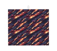 Tappetino scolapiatti in microfibra con stampa di auto rosso fiamma, per bancone della cucina, lavabile in lavatrice, super assorbente, 40,6 x 45,7 cm