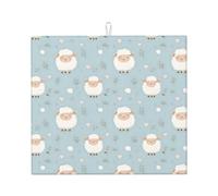 Tappetino scolapiatti in microfibra con stampa di pecora, per bancone della cucina, lavabile in lavatrice, super assorbente, 40,6 x 45,7 cm