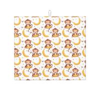 Tappetino scolapiatti in microfibra con stampa di scimmia, per bancone della cucina, lavabile in lavatrice, super assorbente, 40,6 x 45,7 cm