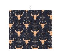 Tappetino scolapiatti in microfibra con stampa di teschio di pecora vintage, per bancone della cucina, lavabile in lavatrice, super assorbente, 40,6 x 45,7 cm