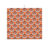 Tappetino scolapiatti in microfibra con stampa di testa di tigre arancione, per bancone della cucina, lavabile in lavatrice, super assorbente, 40,6 x 45,7 cm