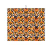 Tappetino scolapiatti in microfibra con stampa di tigre, per bancone della cucina, lavabile in lavatrice, super assorbente, 40,6 x 45,7 cm