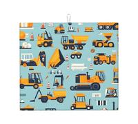 Tappetino scolapiatti in microfibra con stampa di veicoli da costruzione moderna, per bancone della cucina, lavabile in lavatrice, super assorbente, 40,6 x 45,7 cm