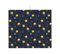 Tappetino scolapiatti in microfibra con stampa stelle nel cielo notturno, per bancone della cucina, lavabile in lavatrice, super assorbente, 40,6 x 45,7 cm