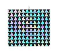 Tappetino scolapiatti in microfibra con stampa triangolare a griglia per bancone della cucina, lavabile in lavatrice, super assorbente, 40,6 x 45,7 cm