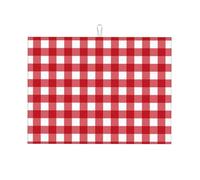 Tappetino scolapiatti in microfibra, grande scolapiatti per bancone da cucina, super assorbente, scacchiera rossa, tappetino scolapiatti, 45,7 x 61 cm, facile da pulire