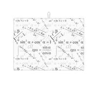Tappetino scolapiatti in microfibra, grande tappetino scolapiatti per bancone della cucina, super assorbente, tappetino scolapiatti con stampa matematica, tappetino bianco per scolapiatti 45,7 x 61 cm