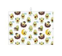 Tappetino scolapiatti in microfibra, grande tappetino scolapiatti per bancone della cucina, super assorbente, tappetino scolapiatti con luna di avocado, 45,7 x 61 cm, facile da pulire