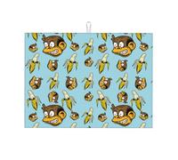 Tappetino scolapiatti in microfibra, grande tappetino scolapiatti per bancone della cucina, tappetino super assorbente, tappetino scolapiatti divertente a forma di scimmia banana, 45,7 x 61 cm, facile