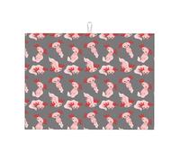Tappetino scolapiatti in microfibra, grande tappetino scolapiatti per bancone della cucina, tappetino super assorbente, tappetino scolapiatti a forma di cartone animato Axolotl Pink_C, 45,7 x 61 cm