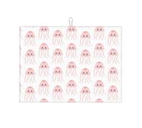 Tappetino scolapiatti in microfibra, grande tappetino scolapiatti per bancone della cucina, tappetino super assorbente, tappetino scolapiatti con meduse rosa chiaro, 45,7 x 61 cm, facile da pulire