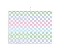 Tappetino scolapiatti in microfibra, grande tappetino scolapiatti per bancone della cucina, tappetino super assorbente, tappetino scolapiatti a scacchiera colorata, 45,7 x 61 cm, facile da pulire