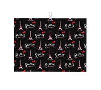 Tappetino scolapiatti in microfibra, grande tappetino scolapiatti per bancone della cucina, tappetino super assorbente per scolapiatti con Torre Eiffel di Parigi, 45,7 x 61,7 cm, facile da pulire