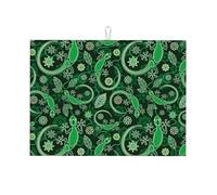 Tappetino scolapiatti in microfibra, grande tappetino scolapiatti per bancone della cucina, tappetino super assorbente, tappetino scolapiatti astratto geco lucertola verde, 45,7 x 61 cm, facile da