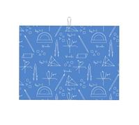 Tappetino scolapiatti in microfibra, grande tappetino scolapiatti per bancone della cucina, tappetino super assorbente, tappetino per scolapiatti blu con stampa matematica, 45,7 x 61 cm, facile da