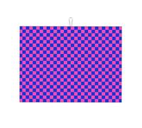 Tappetino scolapiatti in microfibra, grande tappetino scolapiatti per bancone della cucina, tappetino super assorbente, tappetino scolapiatti a scacchi blu rosa Y2k retro tappetino scolapiatti 45,7 x
