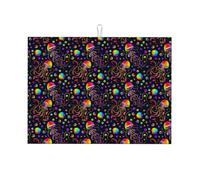 Tappetino scolapiatti in microfibra, grande tappetino scolapiatti per bancone della cucina, tappetino super assorbente, tappetino scolapiatti con meduse arcobaleno 45,7 x 61 cm, facile da pulire