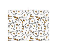 Tappetino scolapiatti in microfibra, grande tappetino scolapiatti per bancone della cucina, tappetino super assorbente, linee semplici, tappetino scolapiatti carino anatra 45,7 x 61 cm, facile da