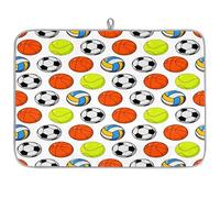 Tappetino scolapiatti in microfibra per pallacanestro, calcio, tennis, pallavolo, tappetino per scolapiatti assorbente, per cucchiaio da cucina, piatto di vetro, 45,7 x 60,9 cm