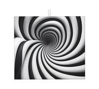Tappetino scolapiatti in microfibra, super assorbente per bancone della cucina, utensili a spirale, illusione ottica gif