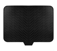 Tappetino scolapiatti in morbido silicone, dotato di rampa inferiore per un rapido drenaggio, elegante e funzionale per uso in cucina (nero)